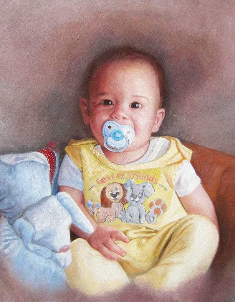 pintar un retrato de bebé